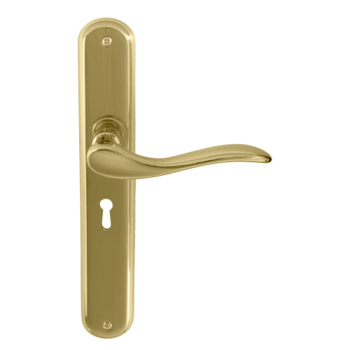 Hermitage Oval Backplate Std Keyhole in Polished Brass