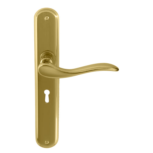 Hermitage Oval Backplate Std Keyhole in Polished Brass Unlacquered