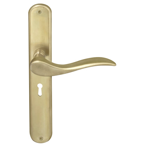 Hermitage Oval Backplate Std Keyhole in Satin Brass Unlaquered