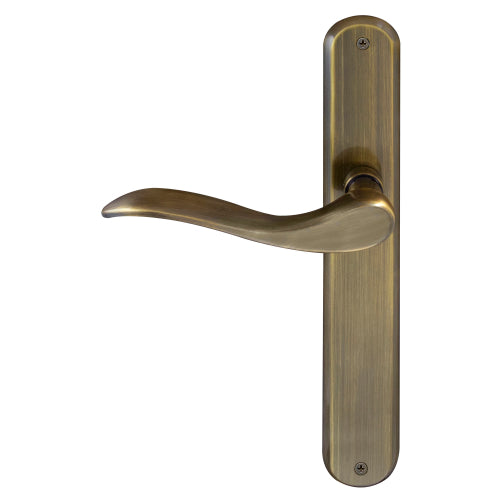 Hermitage Oval Backplate Dummy Lever - LH in Brushed Bronze