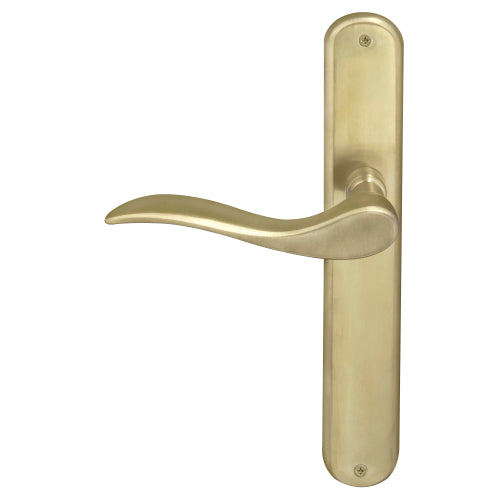 Hermitage Oval Backplate Dummy Lever - LH in Satin Brass Unlaquered
