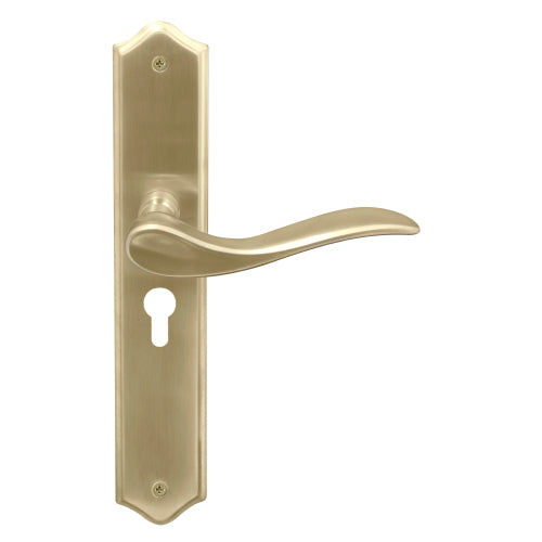 Hermitage Traditional Backplate E48 Keyhole in Satin Brass Unlaquered