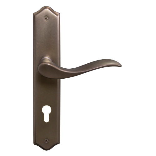 Hermitage Traditional Backplate E85 Keyhole in Matt Antique Bronze