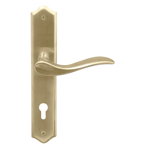 Hermitage Traditional Backplate E85 Keyhole in Satin Brass Unlaquered