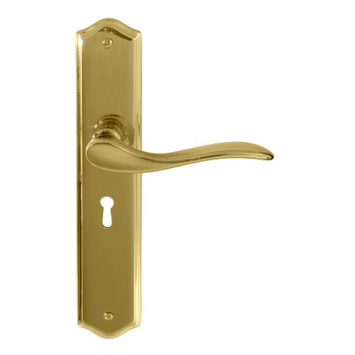 Hermitage Traditional Backplate Std Keyhole in Polished Brass Unlacquered