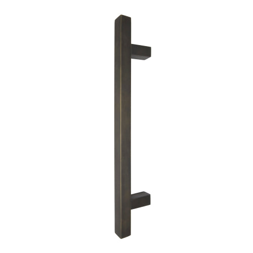 Windsor 8192, Square Profile, Brass Pull Handle Pair Square 300mm OA in Dark Roman Brass