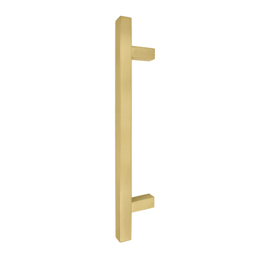 Windsor 8192, Square Profile, Brass Pull Handle Pair Square 300mm OA in Matt Satin Brass