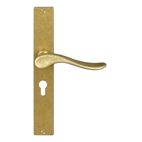 Haven Square Backplate E48 Keyhole in Rumbled Brass