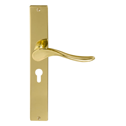 Haven Square Backplate E48 Keyhole in Polished Brass Unlacquered