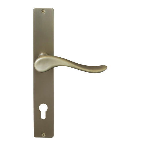 Haven Square Backplate E85 Keyhole in Roman Brass