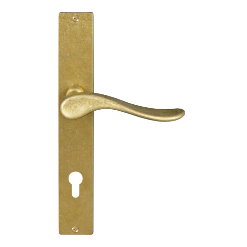 Haven Square Backplate E85 Keyhole in Rumbled Brass