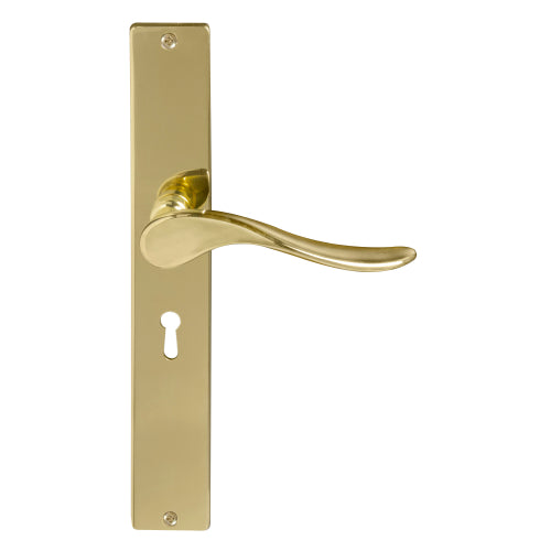Haven Square Backplate Std Keyhole in Polished Brass