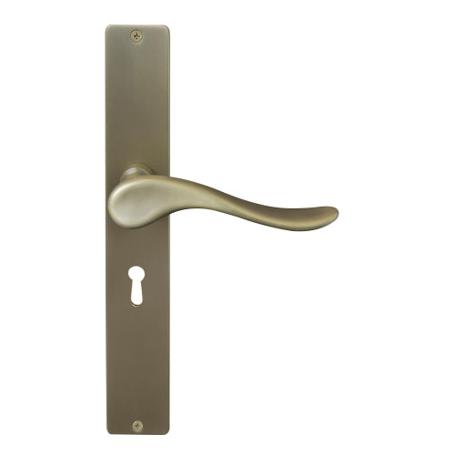 Haven Square Backplate Std Keyhole in Roman Brass