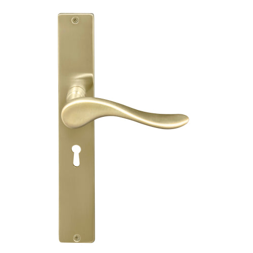 Haven Square Backplate Std Keyhole in Satin Brass Unlaquered