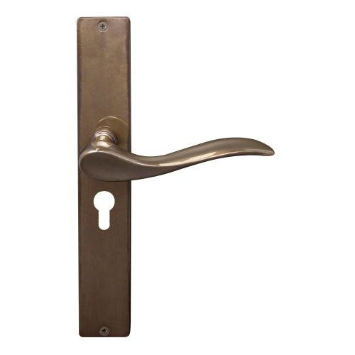 Hermitage Square Backplate E48 Keyhole in Antique Bronze