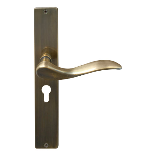 Hermitage Square Backplate E48 Keyhole in Brushed Bronze