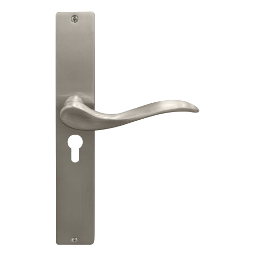 Hermitage Square Backplate E48 Keyhole in Brushed Nickel