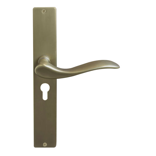Hermitage Square Backplate E48 Keyhole in Roman Brass