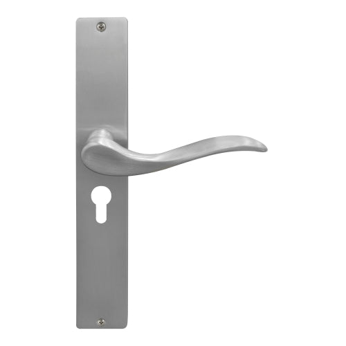 Hermitage Square Backplate E48 Keyhole in Satin Chrome