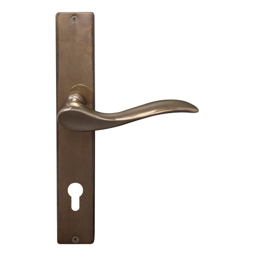 Hermitage Square Backplate E85 Keyhole in Antique Bronze