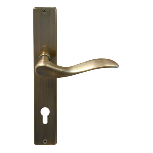 Hermitage Square Backplate E85 Keyhole in Brushed Bronze
