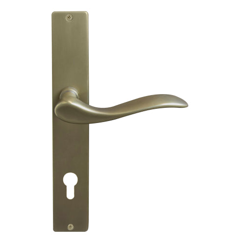 Hermitage Square Backplate E85 Keyhole in Roman Brass