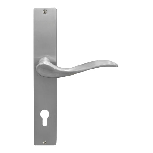 Hermitage Square Backplate E85 Keyhole in Satin Chrome