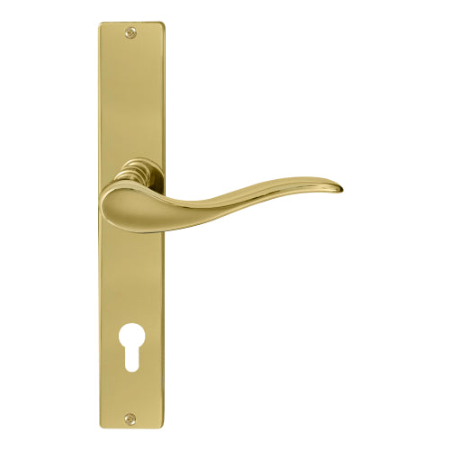 Hermitage Square Backplate E85 Keyhole in Polished Brass Unlacquered