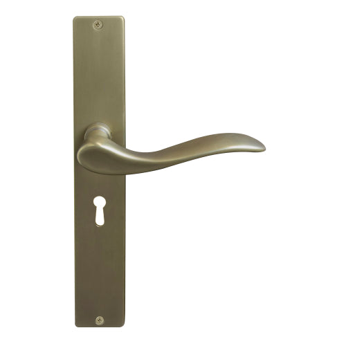 Hermitage Square Backplate Std Keyhole in Roman Brass