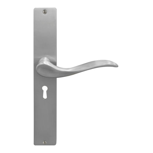 Hermitage Square Backplate Std Keyhole in Satin Chrome
