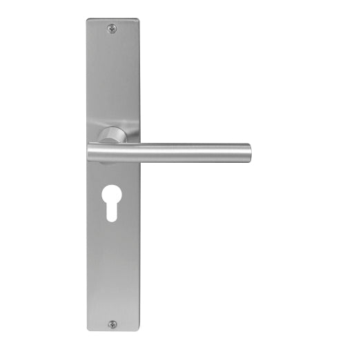 Charleston Square Backplate E48 Keyhole in Satin Chrome