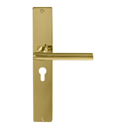 Charleston Square Backplate E48 Keyhole in Polished Brass Unlacquered