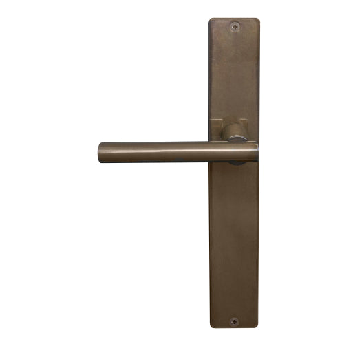 Charleston Square Backplate Dummy Lever - LH in Antique Bronze