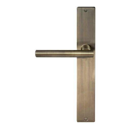 Charleston Square Backplate Dummy Lever - LH in Brushed Bronze