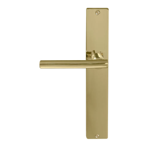 Charleston Square Backplate Dummy Lever - LH in Polished Brass
