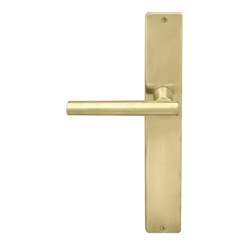Charleston Square Backplate Dummy Lever - LH in Satin Brass Unlaquered