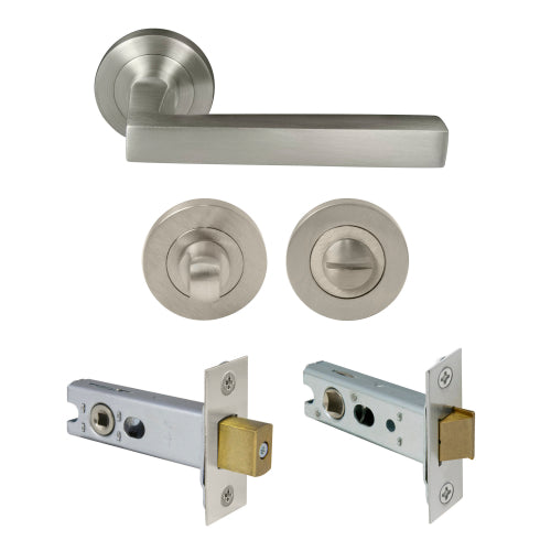 Federal Round Rose Privacy Set in Brushed Nickel