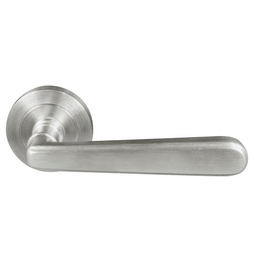 Villa 52mm Round Rose Lever Set in Satin Chrome