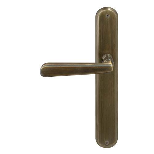 Villa Oval Backplate Dummy Lever - LH in Brushed Bronze