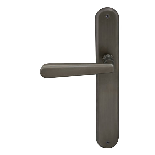Villa Oval Backplate Dummy Lever - LH in Dark Roman Brass