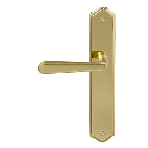 Villa Traditional Backplate Dummy Lever - LH in Polished Brass