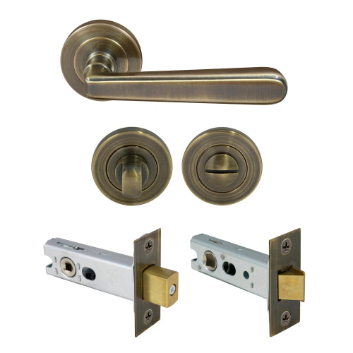 Villa Round Rose Privacy Set in Brushed Bronze