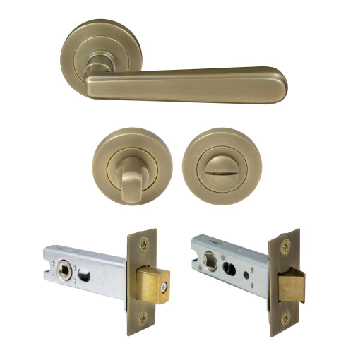 Villa Round Rose Privacy Set in Roman Brass