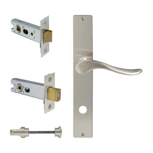 Haven Square Backplate Privacy Set in Brushed Nickel