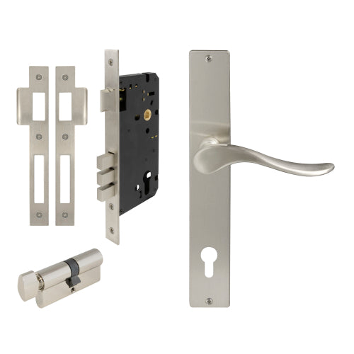 Haven Square Backplate Entrance Set - E85 in Brushed Nickel