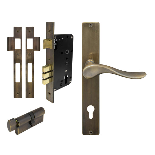 Haven Square Backplate Entrance Set - E85 in Oil Rubbed Bronze