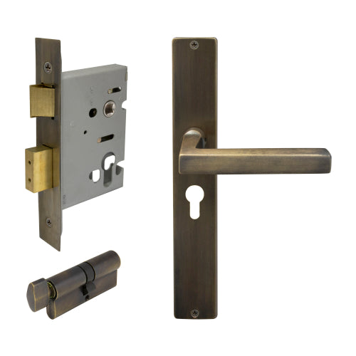 Federal Square Backplate Entrance Set - E48 in Oil Rubbed Bronze