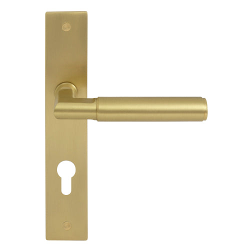 NIDO - Sona Lever on Backplate - E85mm in Matt Satin Brass