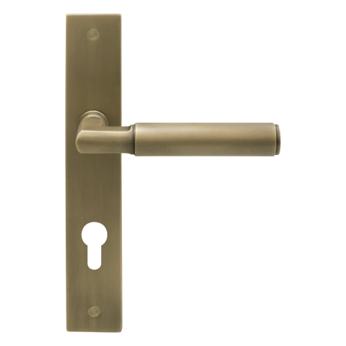 NIDO - Sona Lever on Backplate - E85mm in Roman Brass