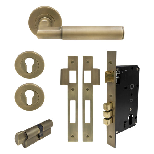 NIDO - Sona Round Rose Entrance Set in Roman Brass